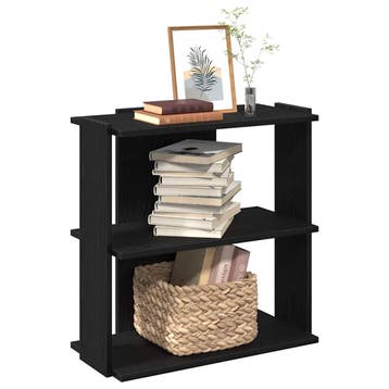 vidaXL Boekenkast 3-laags 60x30x80 cm bewerkt hout zwart, Verzenden