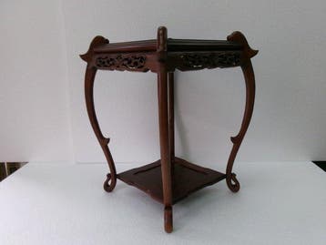 Japanse stijl opengewerkte hardhouten displaystand - Hout -