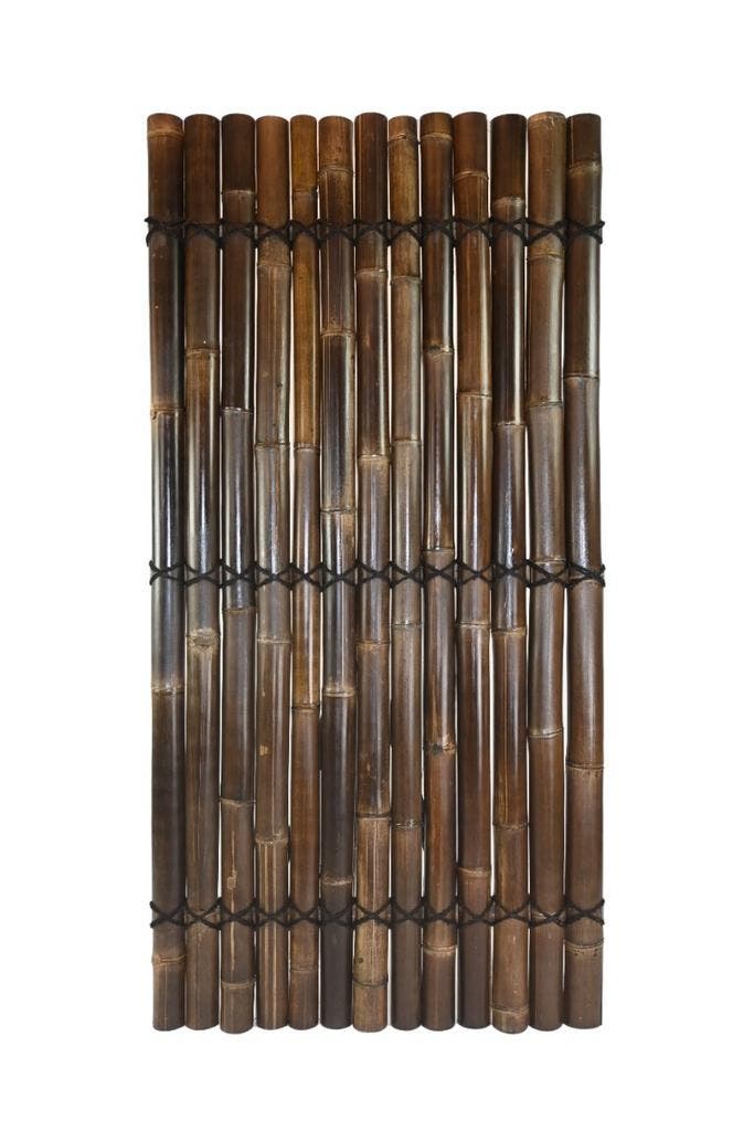 Bamboescherm zwart half rond 180x90cm, Tuin en Terras, Schuttingen, Verzenden
