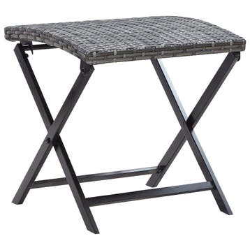 vidaXL Kruk inklapbaar poly rattan grijs, Verzenden, Nieuw