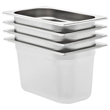 vidaXL Gastronormbakken 4 st GN 1/4 150 mm roestvrij staal, Antiek en Kunst, Verzenden