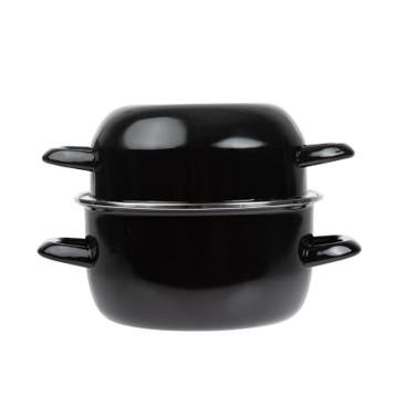 Mosselpan | Geëmailleerd | Oven | Incl. Deksel |, Verzenden, Nieuw in verpakking