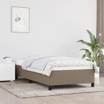 vidaXL Bedframe zonder matras 90x190 cm stof taupe, Verzenden