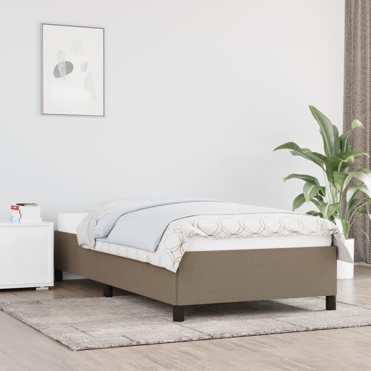 vidaXL Bedframe zonder matras 90x190 cm stof taupe, Maison & Meubles, Chambre à coucher | Lits, Envoi
