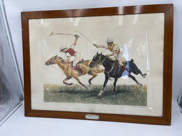 Lijst - Hout - Aquarel met paarden