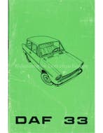 1969 DAF 33 INSTRUCTIEBOEKJE NEDERLANDS, Ophalen of Verzenden