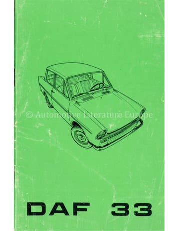 1969 DAF 33 INSTRUCTIEBOEKJE NEDERLANDS, Ophalen of Verzenden