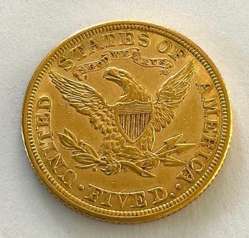 Verenigde Staten. 5 Dollars 1881 - Liberty Head, Postzegels en Munten