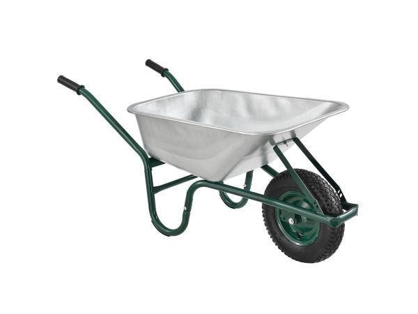Veiling - Kruiwagen 100 Liter - Luchtbanden - Zilver - Max., Tuin en Terras, Hand-tuingereedschap