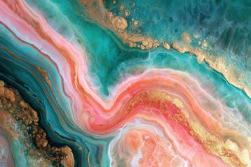 Iconica - Liquid Coral & Gilded Teal - unique 1/1 XXL (100 x