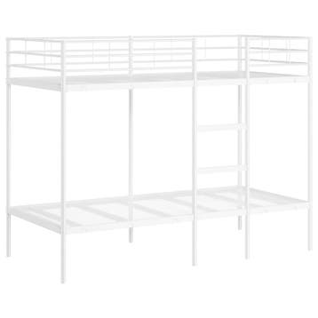 vidaXL Stapelbed zonder matras 90x200 cm staal wit, Verzenden