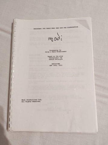 Riccardo Scamarcio – Modì – Production-Used Annotated Script, Nieuw