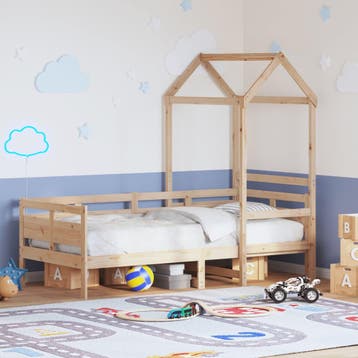 vidaXL Slaapbank met huisje 80x200 cm massief grenenhout, Verzenden
