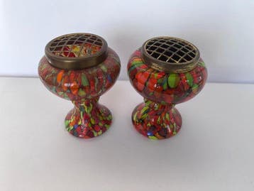 Kralik - Vase (2) - Spatterglas - Art déco
