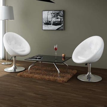 vidaXL Barstoelen 2 st kunstleer wit, Verzenden