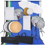 vidaXL Fotostudioset met softboxlampen paraplus achtergrond, Verzenden, Nieuw
