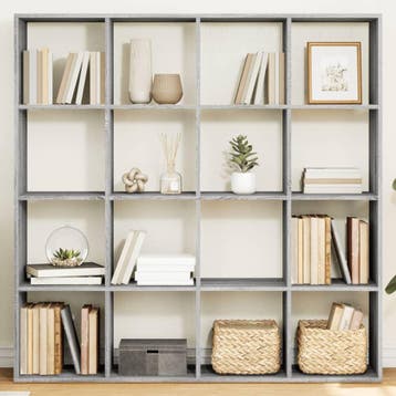 vidaXL Boekenkast 137,5x29x137,5 cm bewerkt hout grijs, Verzenden