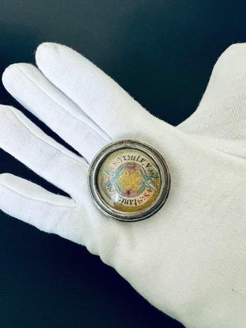 Reliekhouder - Zilver, Glas, Textiel - 1850-1900 - Sint