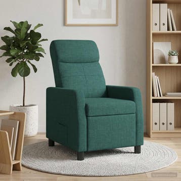 vidaXL Recliner Donkergroen Stof, Verzenden, Nieuw