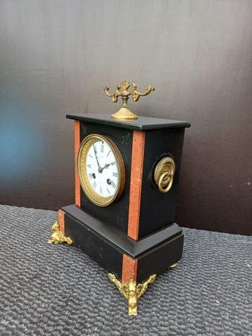Tafelklok - Antiek - Calacatta marmer - 1850-1900 - Marmeren