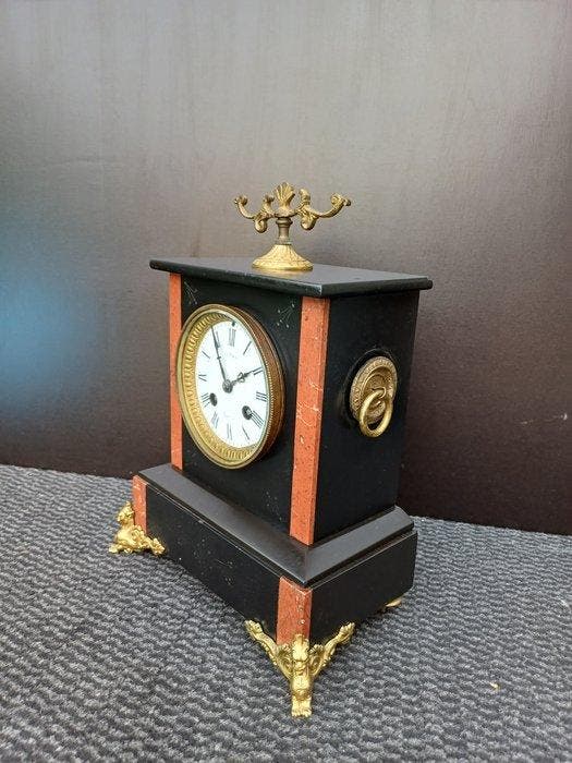 Tafelklok - Antiek - Calacatta marmer - 1850-1900 - Marmeren, Antiquités & Art, Antiquités | Horloges