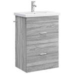 vidaXL Badkamermeubel Set Grijs Sonoma 61 x 40 x 84,5 cm, Maison & Meubles, Tables | Coiffeuses, Verzenden
