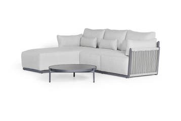 Suns Sorrento chaise longue loungeset soft grey rechts SALE