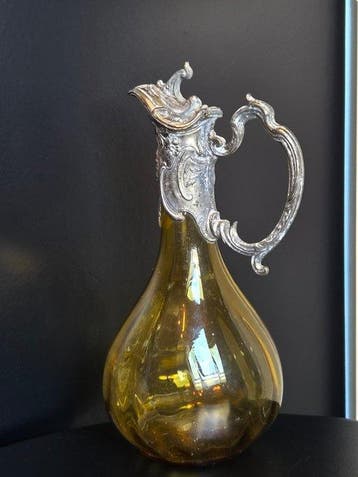 Karaf - Verzilverd, Glas, tinlegering - Prachtige, Antiek en Kunst