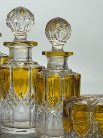 Ensemble de toilette (4) - Val Saint Lambert - Verre -