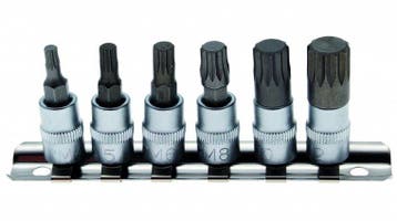 Bgs Technic Bitdoppen 1/4, 6 delig, veeltand, M4-M12, Verzenden
