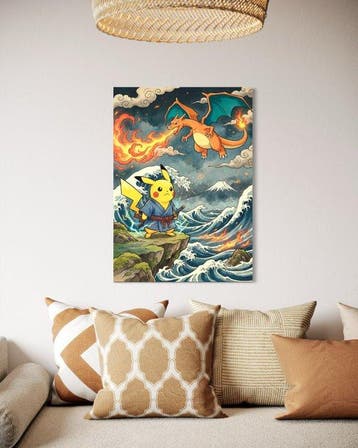 SDIMART 1996 - Pikachu Vs Charizard Uukiyo-e  Pokémon, Nieuw