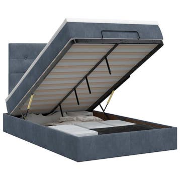 vidaXL Ottoman bed met matras Donkergrijs 120 x 190 cm, Verzenden