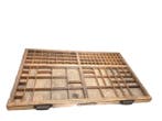Vitrinekast - Printers tra - Hout - 83x 53 cm, Antiek en Kunst