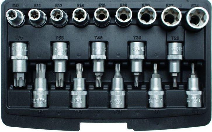 19-delige 1/2 Torx Bit dop & E-Type doppenset, Auto diversen, Autogereedschap, Verzenden