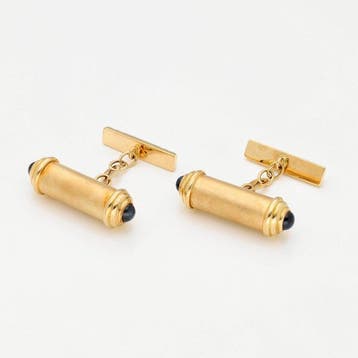 Boutons de manchette - 18 carats Or jaune - Saffier