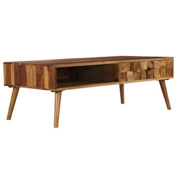 vidaXL Salontafel 110x50x37 cm acaciahout met honing, Huis en Inrichting, Verzenden, Nieuw