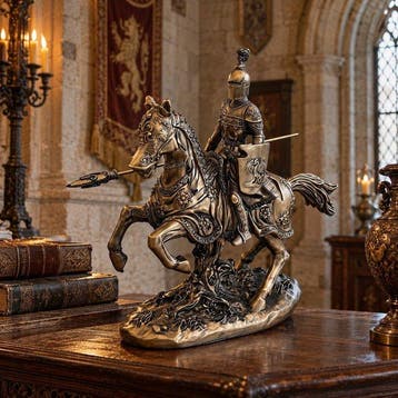 Beeld, Armor War God Roman Soldier Statue - 9.4 cm - Hars