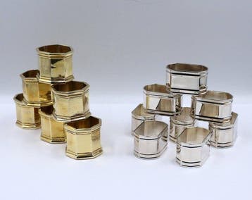 Rond de serviette (14) - Laiton, Plaqué(e) argent