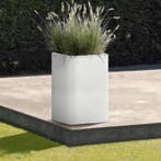 Vierkante plantenbak Terrassa – wit - 40 x 40 x 60 cm, Maison & Meubles, Verzenden