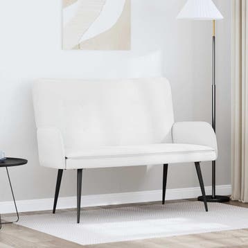 vidaXL 2-Zits Sofa Wit 115 x 61 x 87 cm Stof, Verzenden, Nieuw