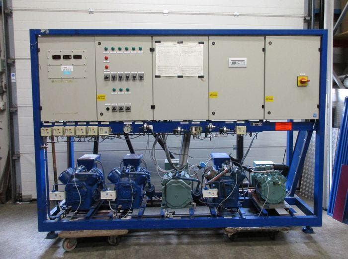 Bitzer Centrale motor compleet met 5 compressoren, gastank, Elektronische apparatuur, Koelkasten en IJskasten