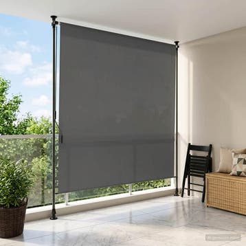 vidaXL Buitenzonwering Rolgordijn Lichtgrijs 100 x 270 cm, Verzenden, Nieuw