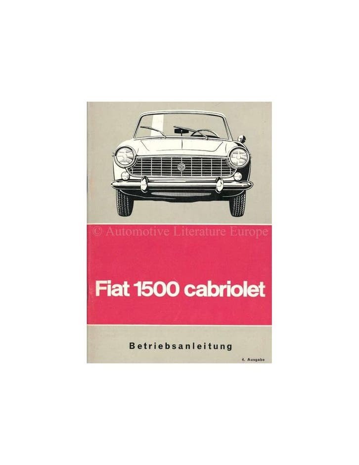 1965 FIAT 1500 CABRIOLET INSTRUCTIEBOEKJE DUITS, Auto diversen, Handleidingen en Instructieboekjes, Ophalen of Verzenden