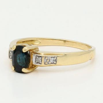 Bague - 18 carats Or jaune, Or blanc Saphir - Diamant, Bijoux, Sacs & Beauté, Bagues