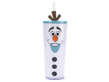 Veiling - 2x Rietjesbeker Olaf, Verzamelen, Disney, Nieuw