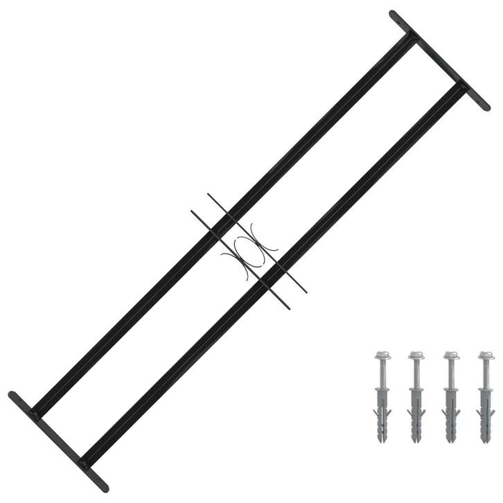 vidaXL Raam Rooster 115 x 30 cm Gepoedercoat staal Zwart, Doe-het-zelf en Bouw, Raamkozijnen en Schuifdeuren, Nieuw, Verzenden