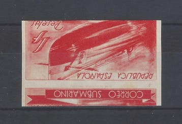 Spanje 1938 - Submarino-error dubbele afdruk-raar - Edifil, Postzegels en Munten, Gestempeld