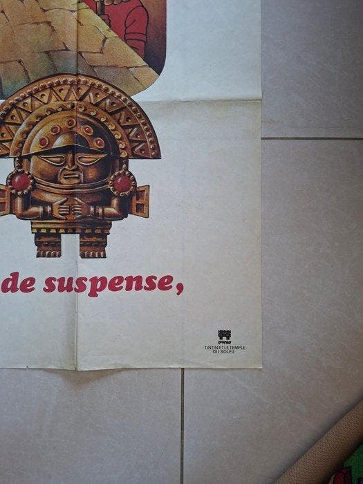 Hergé - 1 Poster - Tintin - Le temple du Soleil - 1969, Livres, BD