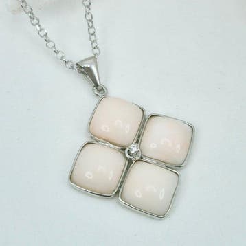 Corail - Argent - Collier avec pendentif - CORALLO ROSA