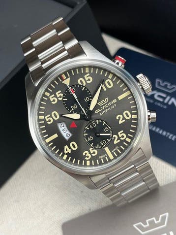 Glycine - Airpilot Chronograph Date Grey - GL0356 - Homme -, Nieuw